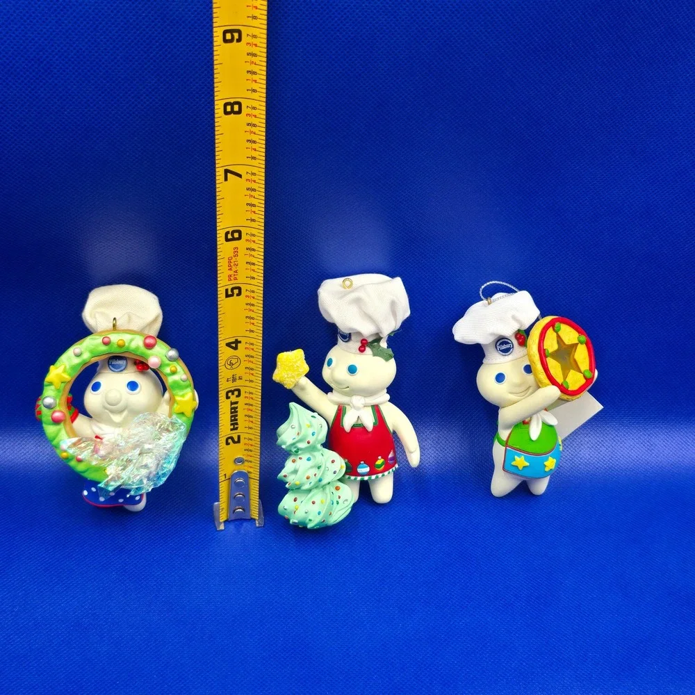 Vintage 2000s Pillsbury Doughboy Christmas Ornament Lot 11pc Holiday‎ Light up